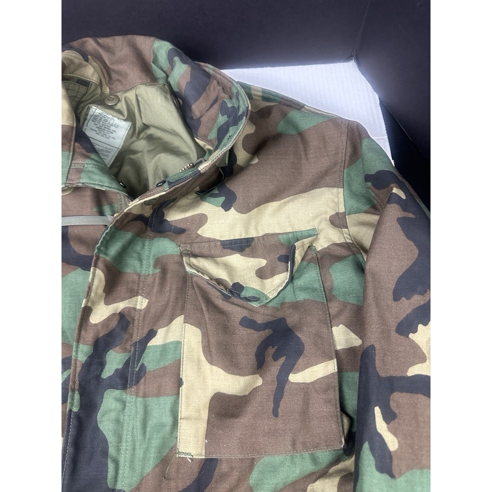 Military USGI Army Woodland BDU M-65 Field Jacket Medium Short Cold Weather Coat - Picture 6 of 8